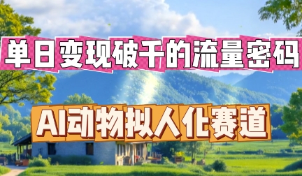 单日变现破k的流量密码，AI动物拟人化赛道-慕途网