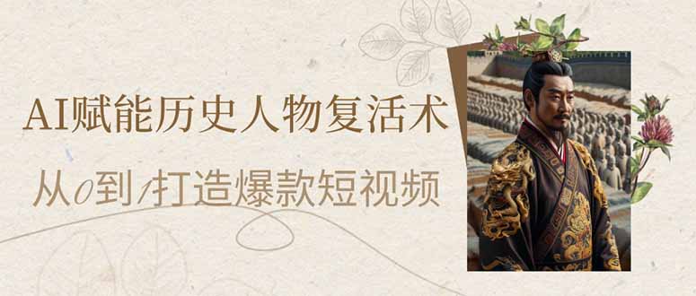 （14311期）AI赋能历史人物复活术：从0到1打造爆款短视频-慕途网