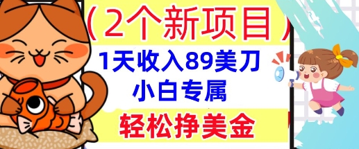 2个新项目，轻松挣美金， 1天收入89美刀，小白专属，干货分享-慕途网