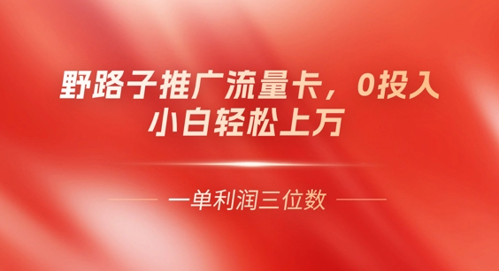 0门槛推广流量卡，一单收益上百，0投入，小白月入过W-慕途网
