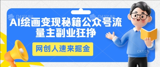 AI绘画变现秘籍：公众号流量主副业狂挣，网创人速来掘金-慕途网