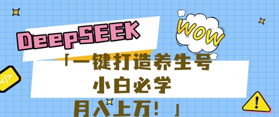 25年最新风口，用DeepSeek做养生号，小白必学，日入数张，一条作品涨粉1W+-慕途网