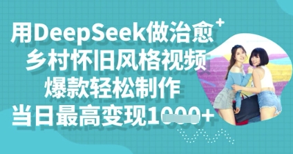 用DeepSeek做治愈乡村怀旧风格视频，爆款轻松制作，当日最高变现多张-慕途网
