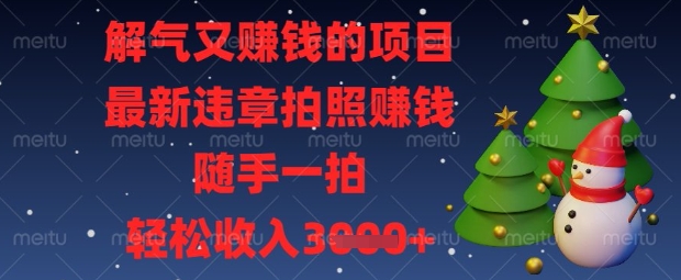 解气又挣钱的项目，最新违章拍照挣钱，随手一拍，轻松收入数张【揭秘】-慕途网